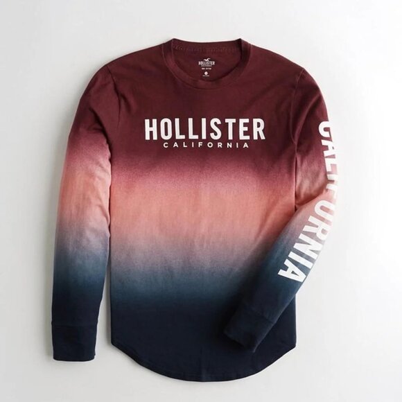 Hollister Ombre Logo Graphic Tee - sz Medium - Picture 1 of 5